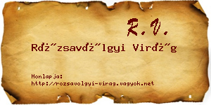 Rózsavölgyi Virág névjegykártya